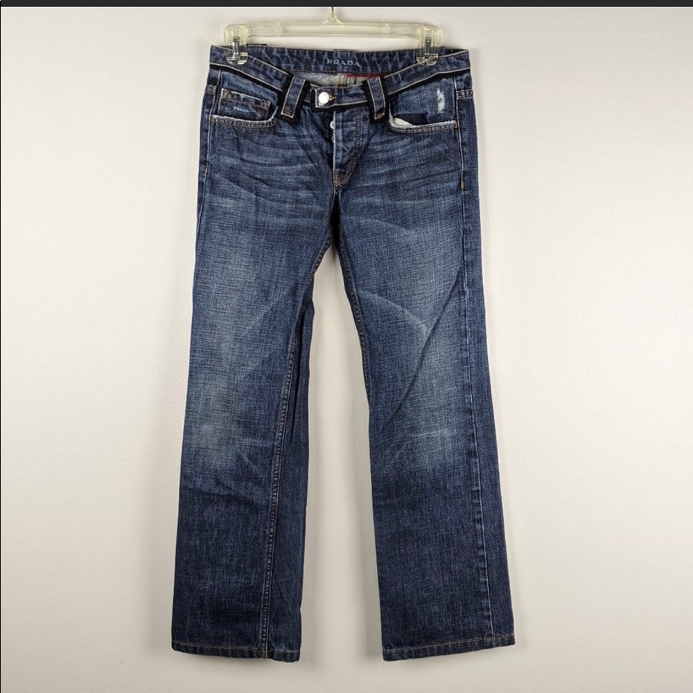 Prada Women's Straight Leg Blue Jeans Size 25